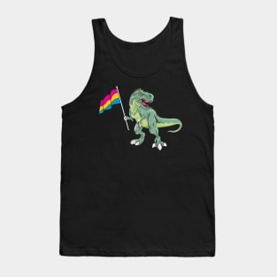 Funny Dinosaur Flag Pansexual Pride LGBT Gift Tank Top
